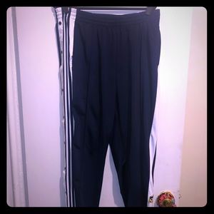 Navy adidas 3 stripe snap pants!
